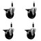 Service Caster 4'' Phenolic Swivel 7/8'' Expanding Stem Caster Set with Brake, 4PK SCC-EX20S414-PHS-PLB-78-4 - alternate 1